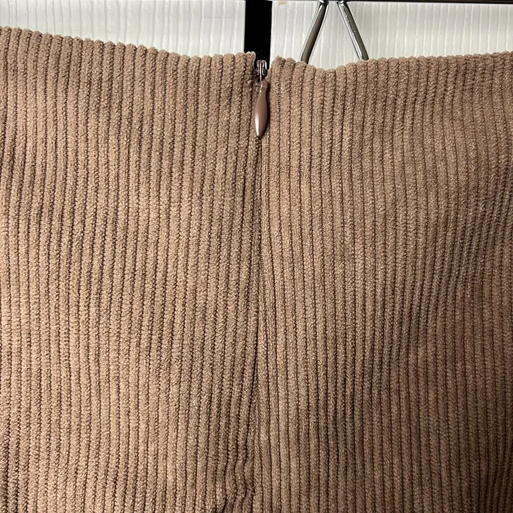 Halara Skirt Womens XL Long Brown Acorn Corduroy AuraCord Cloud 2-Way Stretch